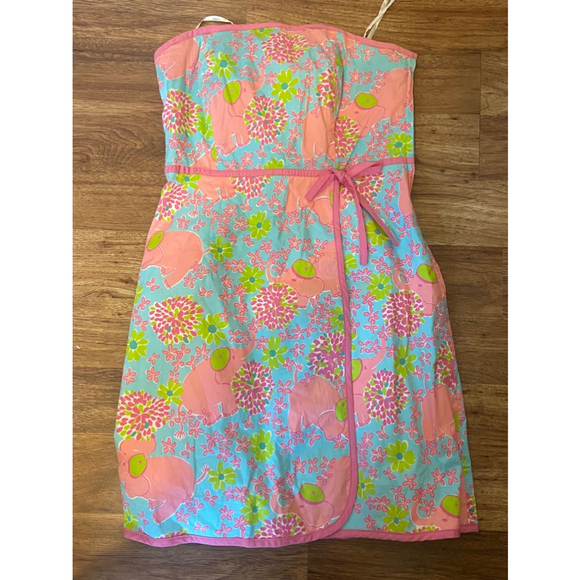 Lilly Pulitzer Dresses & Skirts - Vintage White Label Lilly Pulitzer Ele France Strapless Colorful Mini Dress Sz 6
